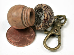 LV-2414 Yellow Box Burl & Betelnut Acorn Pendant Box, Bag Charm, Keychain-SCREW CAP