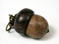 LV-2422 Hopea Burl & Ebony Acorn Pendant Box, Bag Charm, Keychain-SCREW CAP