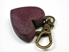 LV-2465 Purpleheart Wooden Heart Charm, Keychain, Wedding, Anniversary Gift-Hand Made