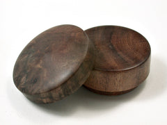 LV-2411 Acacia & Walnut Burl Flat Pill Box, Ring Holder, Jewelry Box-SCREW CAP