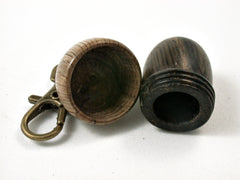LV-2409 English Bog Oak & Live Oak Acorn Pendant Box, Bag Charm, Keychain-SCREW CAP