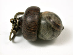 LV-2419 Buckeye Burl & Black Palm Acorn Pendant Box, Bag Charm, Keychain-SCREW CAP