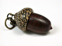 LV-2443 Logwood Burl & Betelnut Acorn Pendant Box, Bag Charm, Keychain-SCREW CAP
