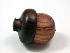 LV-2404 Tulipwood & Ebony Acorn Jewelry Box, Pill Box, Trinket Box-SCREW CAP