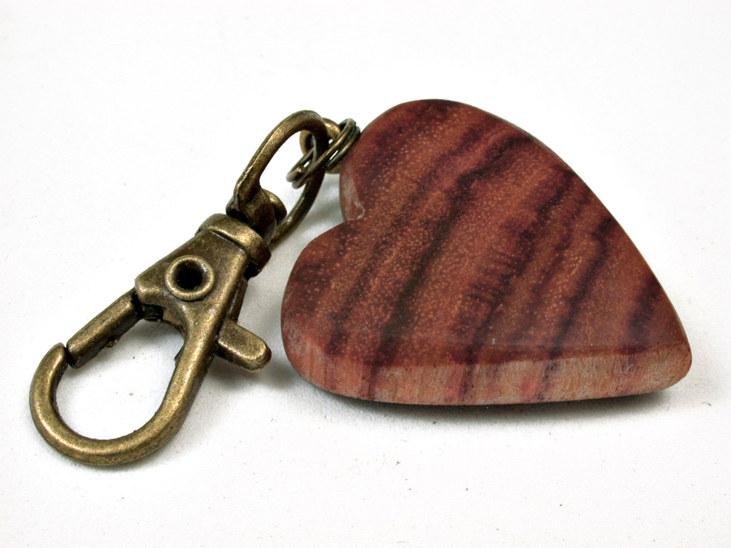 LV-2453 Tulipwood Wooden Heart Charm, Keychain, Wedding, Anniversary Gift-Hand Made