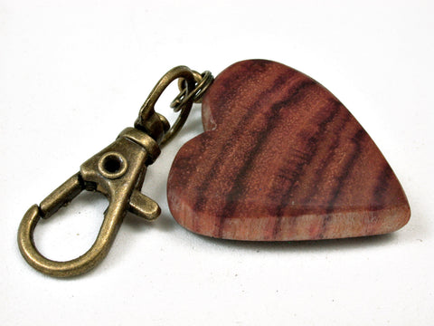 LV-2453 Tulipwood Wooden Heart Charm, Keychain, Wedding, Anniversary Gift-Hand Made