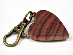 LV-2453 Tulipwood Wooden Heart Charm, Keychain, Wedding, Anniversary Gift-Hand Made