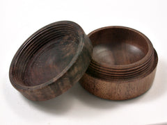 LV-2411 Acacia & Walnut Burl Flat Pill Box, Ring Holder, Jewelry Box-SCREW CAP