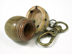 LV-2430 Verawood & Raphia Nut Acorn Pendant Box, Charm, Pill Holder-SCREW CAP