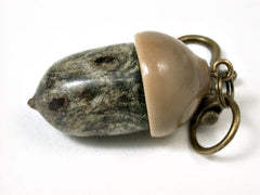 LV-2420 Buckeye Burl & Miriti Nut Acorn Pendant Box, Charm, Pill Holder-SCREW CAP
