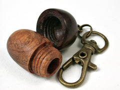 LV-2440 Amboyna Burl & Logwood Burl Acorn Pendant Box, Charm, Pill Holder-SCREW CAP