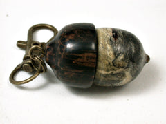 LV-2417 Buckeye Burl & Black Palm Acorn Pendant Box, Bag Charm, Keychain-SCREW CAP