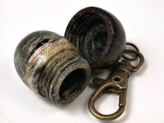 LV-2417 Buckeye Burl & Black Palm Acorn Pendant Box, Bag Charm, Keychain-SCREW CAP