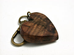 LV-2463 Curly Hawaiian KoaWooden Heart Charm, Keychain, Wedding Favor-Hand Made