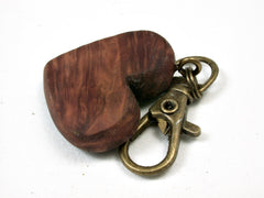 LV-2466 Australian Red Mallee Burl Wooden Heart Charm, Keychain, Wedding Favor-Hand Made
