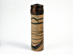 LV-2495 Black n White Ebony with Monterillo Wooden Slim Box, Toothpick Holder, Needle Case-SCREW CAP
