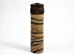 LV-2495 Black n White Ebony with Monterillo Wooden Slim Box, Toothpick Holder, Needle Case-SCREW CAP