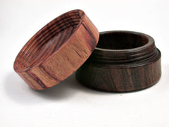 LV-2499 Mun Ebony & Tulipwood Flat Pill Box, Ring Holder, Jewelry Box-SCREW CAP