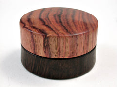 LV-2499 Mun Ebony & Tulipwood Flat Pill Box, Ring Holder, Jewelry Box-SCREW CAP