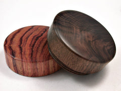 LV-2499 Mun Ebony & Tulipwood Flat Pill Box, Ring Holder, Jewelry Box-SCREW CAP