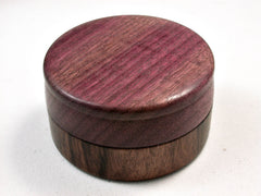 LV-2500 Mun Ebony & Purpleheart Flat Pill Box, Ring Holder, Jewelry Box-SCREW CAP