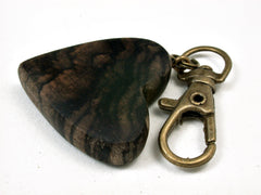 LV-2457 Black n White Ebony Wooden Heart Charm, Keychain, Wedding Favor-Hand Made