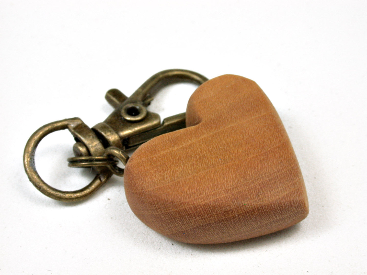 LV-2460 West Indie Satinwood Heart Charm, Keychain, Wedding Favor-Hand Made