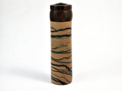 LV-2495 Black n White Ebony with Monterillo Wooden Slim Box, Toothpick Holder, Needle Case-SCREW CAP