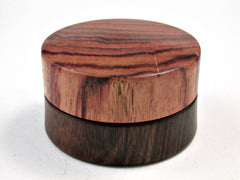 LV-2499 Mun Ebony & Tulipwood Flat Pill Box, Ring Holder, Jewelry Box-SCREW CAP
