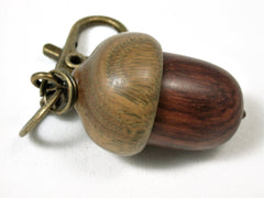 LV-2424 Snakewood & Verawood Acorn Pendant Box, Bag Charm, Keychain-SCREW CAP