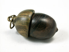 LV-2516 Ziricote & Verawood Acorn Pendant Box, Bag Charm, Keychain-SCREW CAP