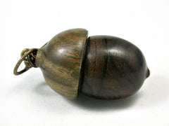LV-2516 Ziricote & Verawood Acorn Pendant Box, Bag Charm, Keychain-SCREW CAP