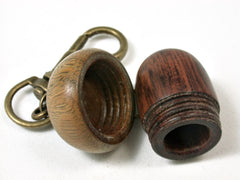 LV-2424 Snakewood & Verawood Acorn Pendant Box, Bag Charm, Keychain-SCREW CAP