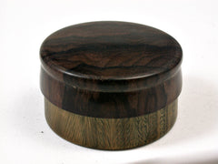 LV-2512 Verawood & Ziricote Flat Pill Box, Ring, Jewelry Box-SCREW CAP
