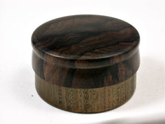 LV-2512 Verawood & Ziricote Flat Pill Box, Ring, Jewelry Box-SCREW CAP
