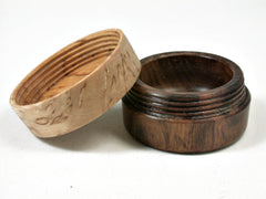 LV-2504 Desert Ironwood & Masur Birch Flat Pill Box, Ring, Jewelry Box-SCREW CAP