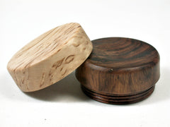 LV-2504 Desert Ironwood & Masur Birch Flat Pill Box, Ring, Jewelry Box-SCREW CAP
