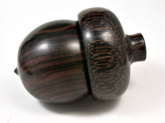 LV-2511 Mun Ebony & Black Palm Acorn Jewelry, Ring Box, Pill Box-SCREW CAP