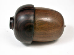 LV-2514 Lignum Vitae & Mun Ebony Acorn Jewelry, Ring Box, Pill Box-SCREW CAP