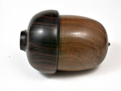LV-2514 Lignum Vitae & Mun Ebony Acorn Jewelry, Ring Box, Pill Box-SCREW CAP