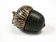 LV-2518 Ziricote & Betelnut Acorn Pendant Box, Bag Charm, Keychain-SCREW CAP