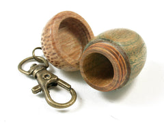 LV-2530 Verawood & Royal Palm Acorn Pendant Box, Bag Charm, Keychain-SCREW CAP
