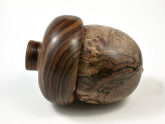 LV-2561 Papaturro Burl & Tamboti Acorn Jewelry, Ring Box, Pill Box-SCREW CAP