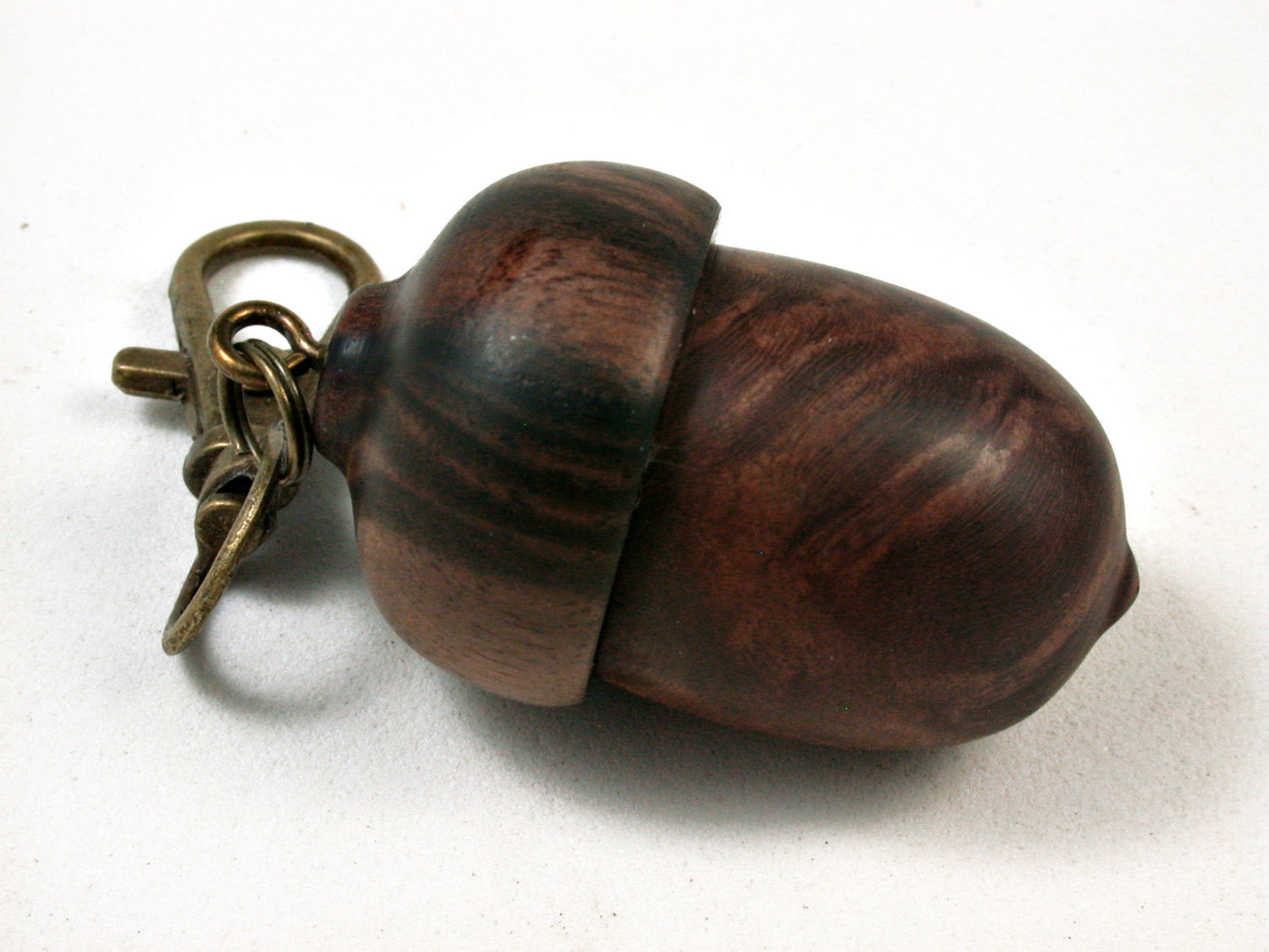 LV-2569 Manzanita Burl & Mun Ebony Acorn Pendant Box-SCREW CAP
