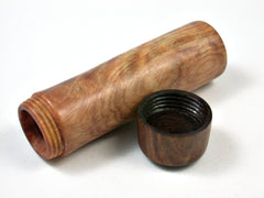 LV-2576 Ponderosa Pine Burl & Tamboti Slim Box, Toothpick Holder, Needle Case-SCREW CAP