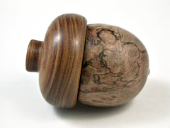 LV-2561 Papaturro Burl & Tamboti Acorn Jewelry, Ring Box, Pill Box-SCREW CAP