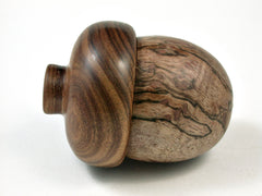 LV-2561 Papaturro Burl & Tamboti Acorn Jewelry, Ring Box, Pill Box-SCREW CAP