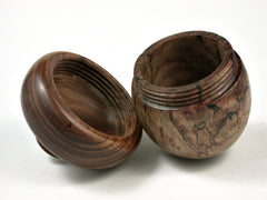 LV-2561 Papaturro Burl & Tamboti Acorn Jewelry, Ring Box, Pill Box-SCREW CAP