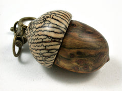 LV-2566 Chittum Burl & Betelnut Acorn Pendant Box,Bag Charm, Keychain-SCREW CAP