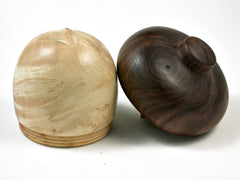 LV-2562 Box Elder Burl & Black Walnut Acorn Jewelry, Ring Box, Pill Box-SCREW CAP